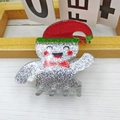 Pinza per capelli a fantasma argento glitterato con cappello di Natale stile festivo - Figura di Natale