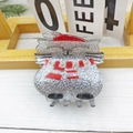 Glitzernde Weihnachts-Haarklammer Katze aus Acryl mit roter Mütze und Schal Design - Katze (ca. 7 cm)