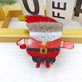 Funkelnde Weihnachtsmann Haarklammer aus Acryl mit rotem und silbernem Glitzer - Weihnachtsmann (ca. 7,4 cm)