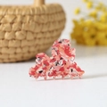 Hunde-Haarklammer aus pinkem Acetat mit Marmormuster für Damen, süßes Tier-Design - Rosa-Rot Verflochten 7.6cm