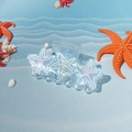 Translucent blue ocean hair claw clip featuring iridescent starfish accents for women - Starfish