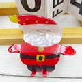 Weihnachtsmann Haarklammer aus Acryl mit Marmortextur und Glitzer für dickes Haar - Weihnachtsmann 2 (ca. 7,4 cm)
