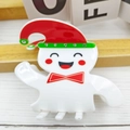 Weihnachts-Geist Haarklammer mit roter Weihnachtsmütze und Schleife als Haarschmuck - Weihnachtsgeist 3 (ca. 7,5 cm)