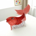 Elegant koi fish hair claw clip with red and white marbled texture for women - Red