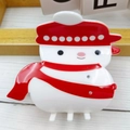 Süße Acryl-Schneemann-Haarklammer mit rotem Hut und Schal für die Weihnachtsfrisur - Schneemann 3 (ca. 8 cm)