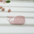 Pinza para el pelo de ballena rosa brillante con diamantes de imitación para peinados - Ballena Rosa Suave (9.9cm)