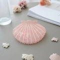 Pink shell hair claw clip with iridescent finish and elegant ocean-inspired aesthetic - Soft Pink Shell (7.6cm)