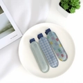 Set of 3 blue plaid and floral hair clips with bows for women and girls - Three Piece (DZ0566) / Blue Bobby Pin