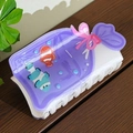 Pince à cheveux sac de poisson rouge violet avec nœud rose et effet acrylique - Violet 8.4cm