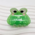 Simpatica molletta per capelli a rana verde in acrilico con trama marmorizzata perlata - Rana (Frog 5cm)