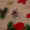 Pince à cheveux bonhomme pain d'épices en acrylique brillant avec chapeau de Noël rouge - 4# Bonhomme en Pain d'Épices 4.5cm