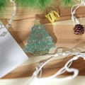 Sparkly green acrylic Christmas tree hair claw clip with yellow star for festive party - 5# Christmas Tree 4.5cm