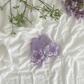 Set of two light purple checkered floral hair clips with translucent resin finish - Purple Flower
