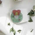 Christmas acrylic shark hair claw with green glitter and red bow decorative finish - 7# Christmas Wreath 4.5cm