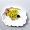 Handmade mimosa style Christmas hair clip with yellow pompoms and red ribbon bow - Yellow