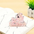 Haarklammer mit rosa Marmormuster aus elegantem Acetat für Damen und Mädchen - Kirschblüten-Zuckerguss 7.6cm