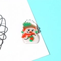 Mini acrylic snowman hair claw clip with red and green festive hat for Christmas party - Snowman 2.4cm