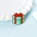 Mini pince à cheveux cadeau de Noël avec nœud rouge et émail vert festif élégant - Boîte Cadeau 2.5cm