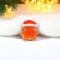 Mini pince à cheveux bonhomme de pain d'épices avec bonnet de Noël festif - Bonhomme de Pain d'Épices 2.4cm