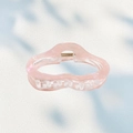 Pink marble texture acetate cloud hair claw clip with stylish hollow design and gold spring - 9.7cm / Rose Pink