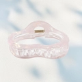 Candy colored iridescent light pink shark hair claw clip with a glossy pearl finish - 9.7cm / Haze Purple