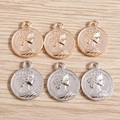 Macro de breloques de monnaie romaine antique en or et argent pour création de bijoux DIY - 20 Pièces/Paquet (Petit) / Rose vif