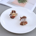 Paire de pinces à cheveux de Noël en résine avec rennes pour coiffures de fêtes filles - Style Élan