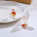 Mini transparent acrylic Christmas hair claw clips with colorful snowman designs - Snowman