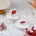 Christmas Santa Claus hair claw clip in red with snowflake patterns for women - Christmas Sock Style