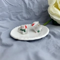 Sweet Christmas snowman hair clips with red hat and green scarf for girls - New Snowman Style
