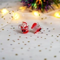 Pair of sweet Santa Claus mini hair clips for girls with festive holiday theme designs - New Santa Claus Style