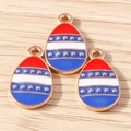 Creative star and stripes American flag egg pendants for DIY jewelry and keychains - Stripe Drop / 10 Pieces Pack / Red/White/Blue