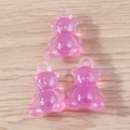 Pink translucent resin gummy bear pendants for DIY bracelets and necklaces jewelry making - 10 Pieces Pack / Rose Red