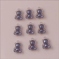 Translucent dark grey resin gummy bear charms with hanging rings for DIY jewelry - 10 Pieces Pack / Gray