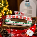 Pince à cheveux rectangulaire de Noël avec motifs de rennes et flocons de neige - 10.3 Fond Blanc Motifs de Noël
