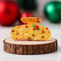 Pince à cheveux en acrylique jaune marbré avec motifs festifs de Père Noël et rennes - 8.8 Fond Jaune Houx de Noël