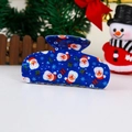 Pince à cheveux de Noël bleu foncé avec motif Père Noël et inscription festive HO HO HO - 8.8 Fond Bleu Père Noël