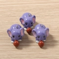 Set di tre ciondoli a forma di elefante in resina viola per creazione gioielli - Stile Elefante da Basket
