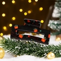Pince à cheveux rectangulaire en résine noire avec imprimé cadeau Merry Christmas - 8.3 Fond Noir Coffret Cadeau Noël