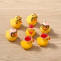 DIY yellow duck resin charms with mini helmets and Santa hats on a wooden surface - Mixed Assorted Styles