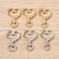 Set di 6 moschettoni a cuore in metallo oro e argento per portachiavi fai da te - Chiusura Pendente Cuore Colori Misti / Confezione da 10