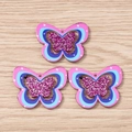 Bunte hohle Schmetterlingsanhänger aus Acryl für DIY-Schmuck mit Glitzer und Metallschlaufen - Rosa-Lila