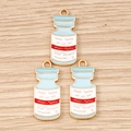 Détail de pendentifs flacons médicaux bleu ciel en alliage doré pour bijoux DIY - Lot de 10 / Flacon de médicament bleu