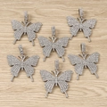 Elegant iced-out butterfly charms with white rhinestones for DIY jewelry making - Butterfly Style (2554)
