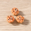 Three resin muffin charms with chocolate chips and metal rings on wooden background - Cake / 10 Pieces Pack
