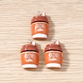 Fashionable orange coffee cup resin pendants with hanging rings for DIY jewelry making - 10 Pieces Pack / Coffee Cup