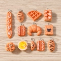Set of 12 realistic miniature bread and pastry charms for DIY jewelry making and crafts - Mixed / 10 Pieces Pack