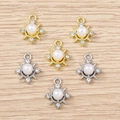 Pendenti eleganti a raggiera oro e argento con strass e perle per creazione gioielli fai da te - Multicolore