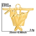 Colgante de murciélago dorado con detalles de alas y medidas de 23mm por 25mm en blanco - Dorado Colgante Individual (Sin Cadena)