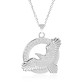 Colgante de águila de acero inoxidable plateado con nudos celtas en estilo vintage - Plata (Con Collar)